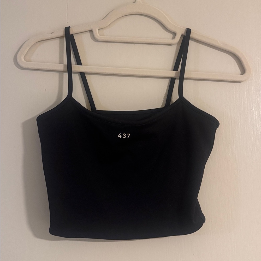 Black 437 Spaghetti Strap Crop Top